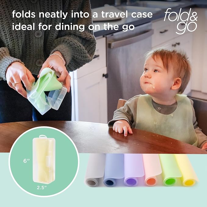 Olababy Fold N Go Silicone Placemat w Travel Case | Dishwasher Safe, BPA Free - Image 3