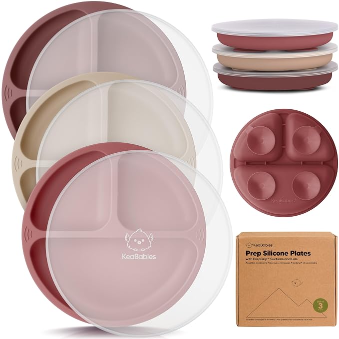 KeaBabies Suction Plates with Lids by KeaBabies