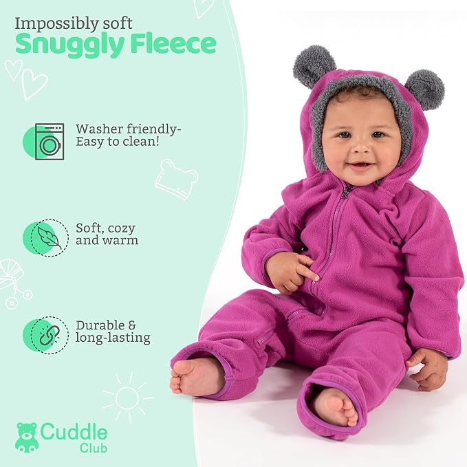 Cuddle Club Fleece Baby Bunting Bodysuit - Image 2