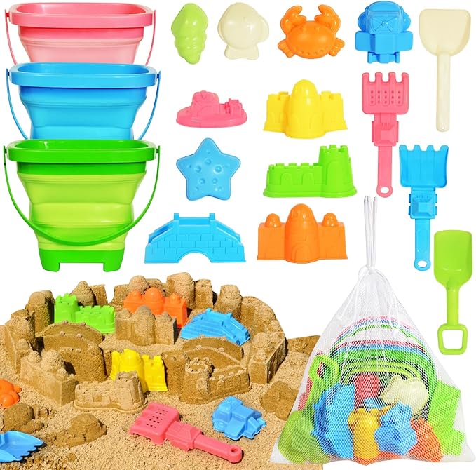 Collapsible Beach Sand Toys for Kids Toddlers, Travel Beach Toys by Unknown
