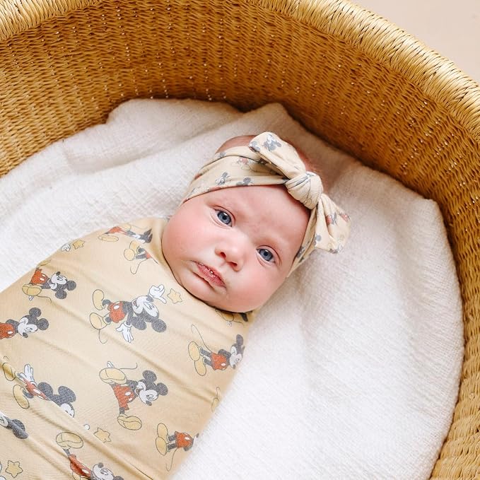 Copper Pearl Large Premium Knit Baby Swaddle Receiving Blanket Mickey Mouse - Image 2