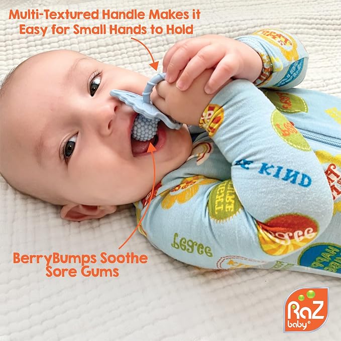RaZbaby Penguin RaZbuddy w/RaZberry Teething Relief Pacifier – Soothes Sore - Image 4