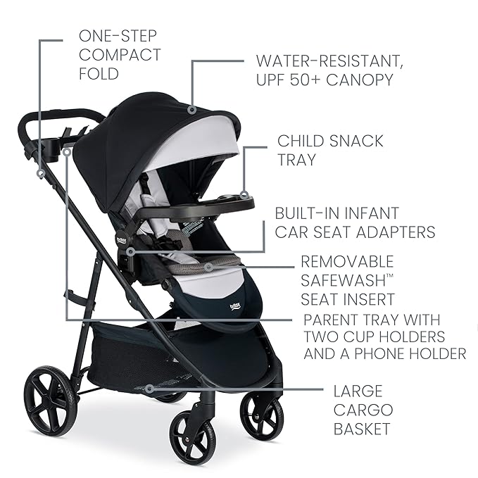 Britax Willow Brook S+ Baby Travel System, Infant Car Seat and Stroller Combo - Image 3