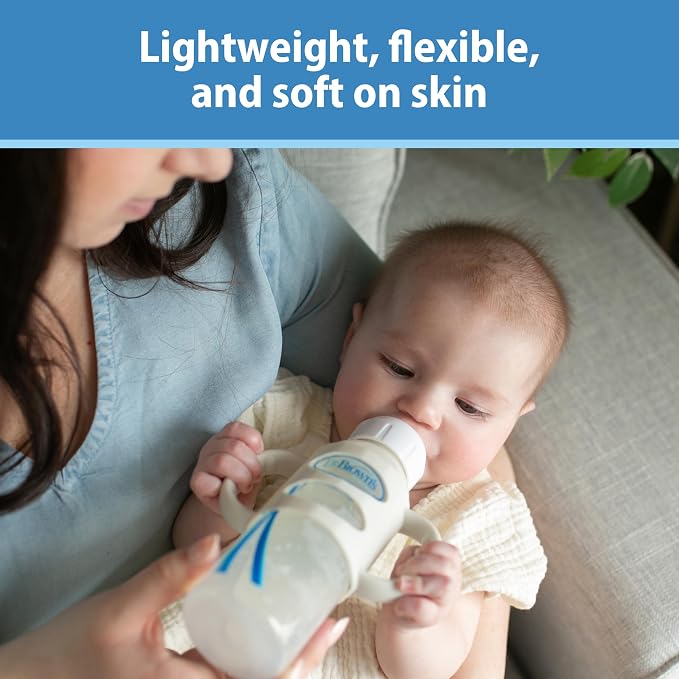 Dr. Brown's Narrow Baby Bottle Handles, 100% Silicone, Easy Grip Removable - Image 6