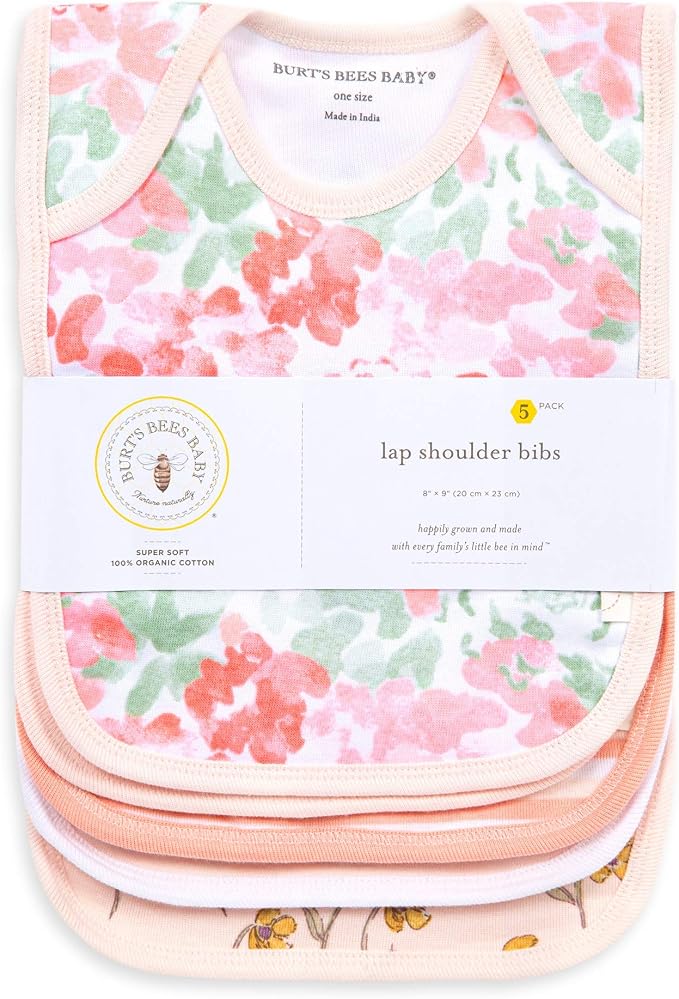 Burt's Bees Baby unisex baby Bibs, Lap-shoulder Drool Cloths, 100% Organic - Image 2