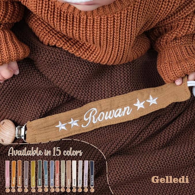 Personalized Bohemian Pacifier Clip Embroidered - Image 2