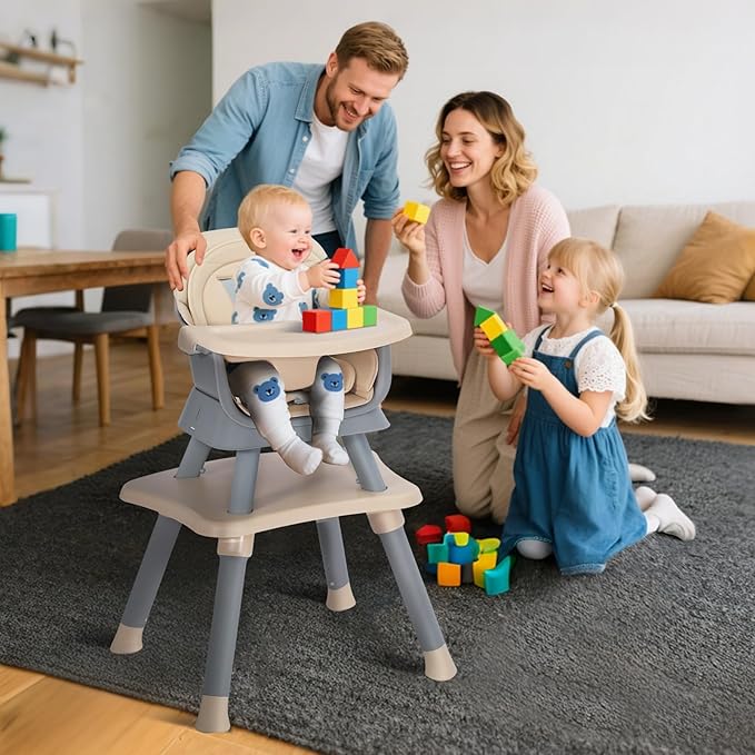 Baby High Chair, 8 in 1 Convertible Highchairs - Image 6