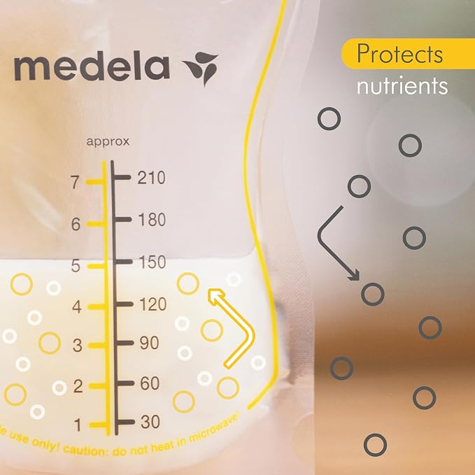Medela Easy Pour Breastmilk Storage Bags 200 Count 7oz/210ml Disposable - Image 3