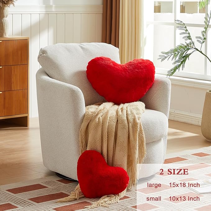 EastTree Heart Pillows, Ultra Soft Extra-Large Fluffy Pillows, Love Throw - Image 2