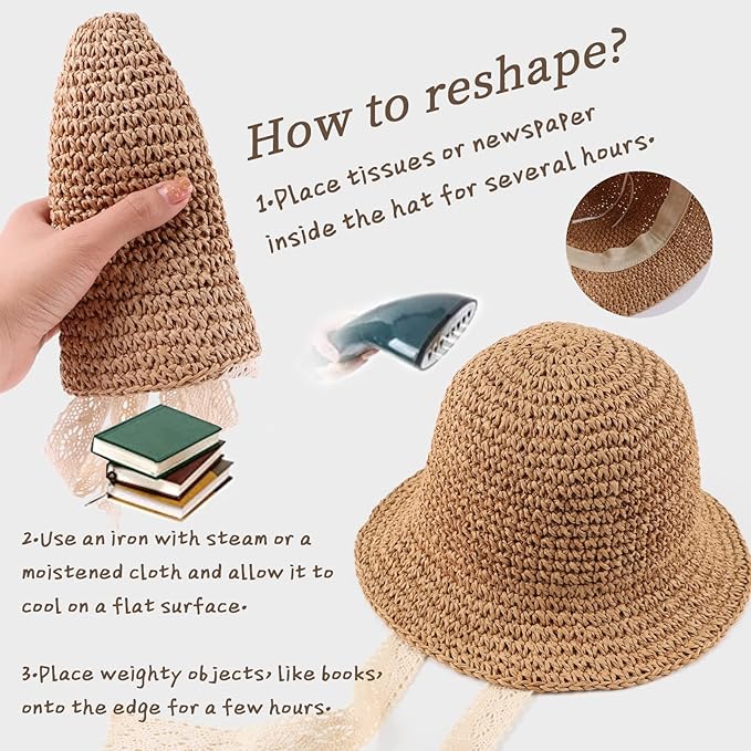 Baby Girl Straw Hat Outdoor Baby Sun Protection Hats Summer Bowknot Beach Cap - Image 5
