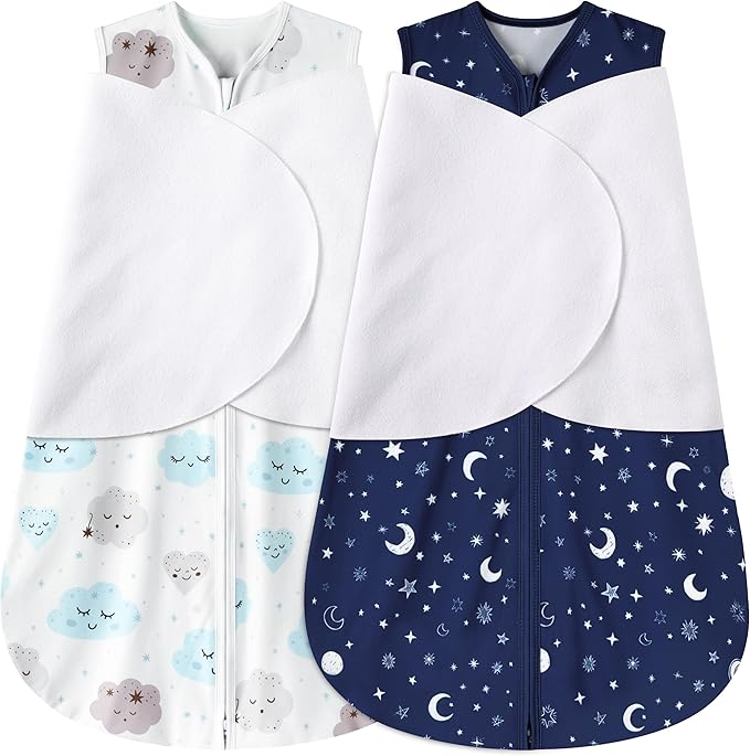 Newborn Sleep Sack Baby Swaddle, 6-12 Months, 3-Way Adjustable Wearable Blanket by BSTOPPT