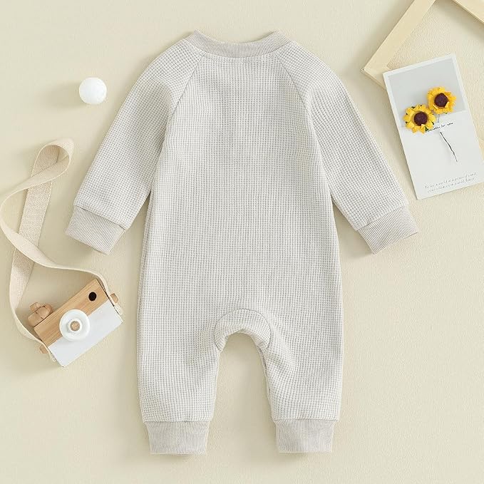 Kuriozud Newborn Infant Unisex Baby Boy Girl Clothes Button Romper Jumpsuit - Image 3