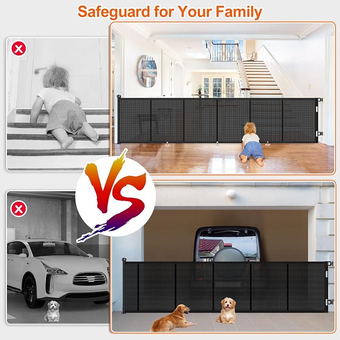 Upgrade 150 inch Retractable Baby Gates, EZIGO Extra Wide Baby Gate - Image 4
