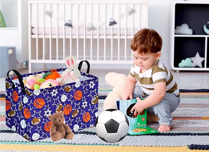 Rectangle Balls Pattern Kids Gift Storage Shelf Organizer Box Clothes Laundry - Image 2