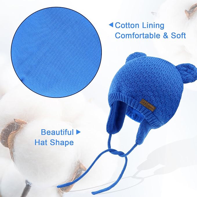 XIAOHAWANG Baby Hat Cute Bear Toddler Earflap Beanie Warm - Image 5