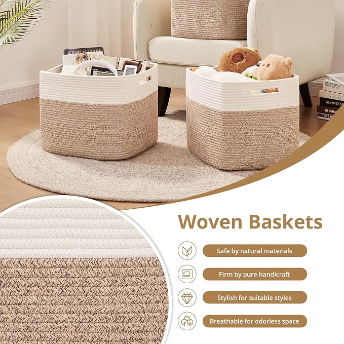OIAHOMY 13 Kallax Inch Cube Storage Bins, Kallax Insert Storage Baskets - Image 5
