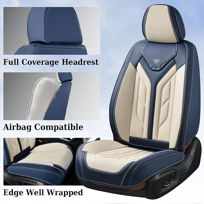 Coverado Car Seat Covers Full Set, Leather Seat Covers - Image 4