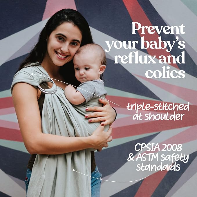 Nalakai Ring Sling Baby Carrier, Soft Linen Baby Sling, Baby Wrap, and Giving - Image 4