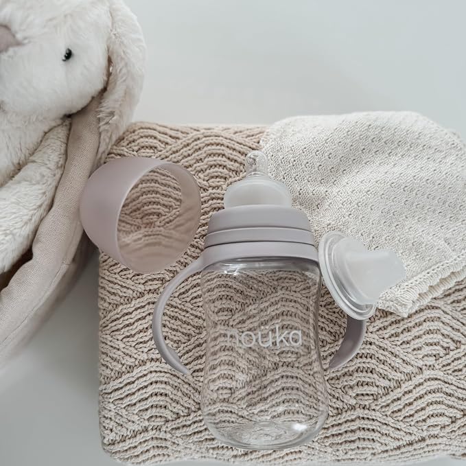 noüka Transitional Baby Bottle/Sippy Cup | Non Spill | Easy Grip Double Handles - Image 4