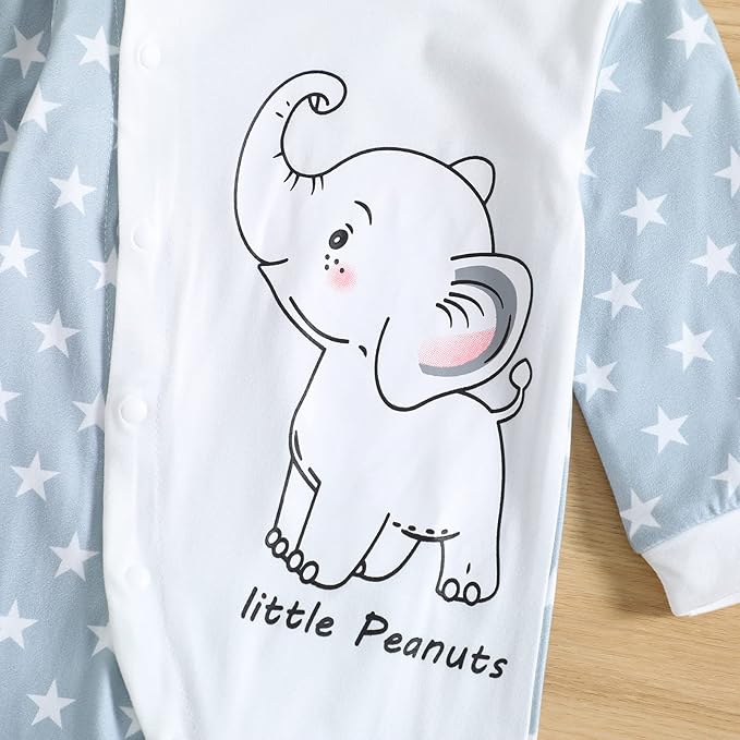Cute Giraffe + Zebra With Floral Print Long Sleeve Baby Girl Clothes White - Image 5