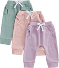 Sejardin Toddler Baby Boy Girl Pants 3 Pack Solid Color Elastic Waist Jogger by Sejardin