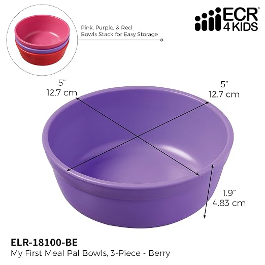 ECR4Kids ELR-18100-BE My First Meal Pal Snack Bowls – BPA-Free, Dishwasher Safe - Image 2