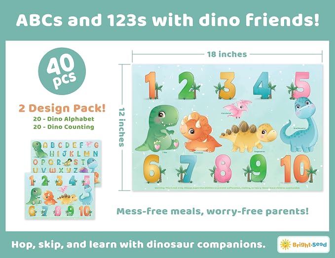 Disposable Placemats for Baby, Toddlers and Kids, 40 Disposable Baby Placemats - Image 4