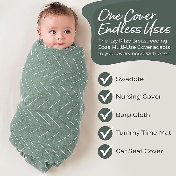 Itzy Ritzy Breastfeeding Boss Multi-Use Cover – A Nursing Cover, Car Seat Cover - Image 3