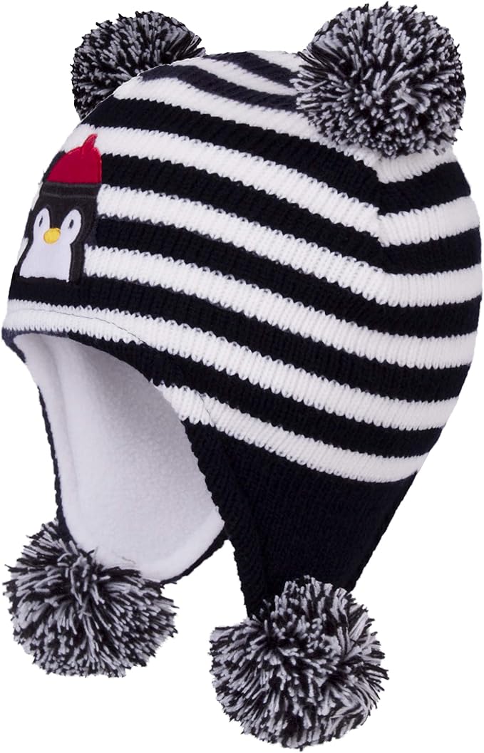 LANGZHEN Toddler Kids Infant Winter Hat, Earflap Knit Warm Cap Fleece Lined - Image 2