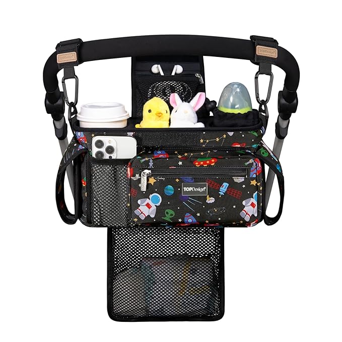 TOPDesign Universal Baby Stroller Organizer, Stroller Caddy by TOPDesign