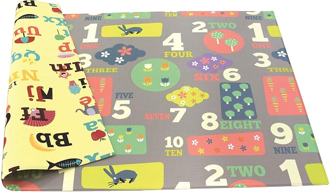 Baby Care Play Mat 82'' x 55'' Original One-Piece Reversible Rollable by Baby+Care+Play+Mat