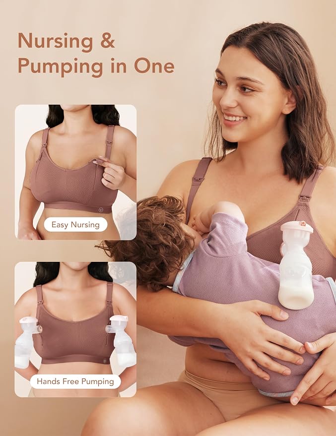 Pumping Bra Hands Free Zip Opening Seamless Nursing Bras - Image 3