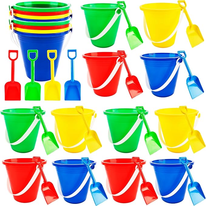 40 Pack Beach Bucket and Shovel Set Mini Plastic Buckets Sand Shovel Sand Pail by Feradny