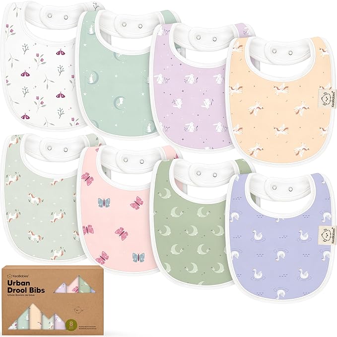 8-Pack Organic Baby Bibs for Boys, Girls by KeaBabies