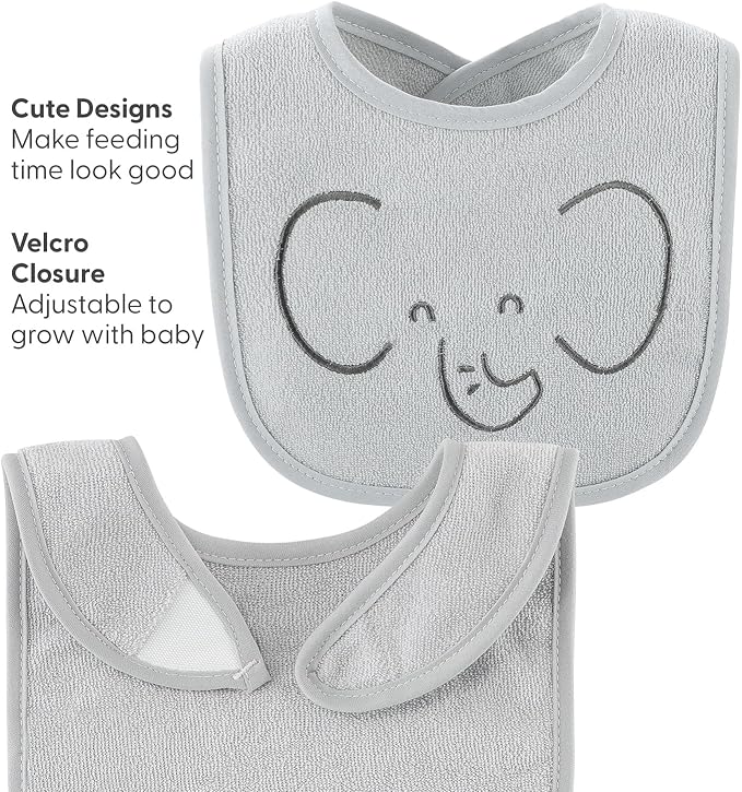The Peanutshell Baby Boy or Girl Terry Bibs Set of 10-100% Cotton, Absorbent - Image 3