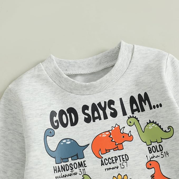 Nyapruwe Toddler Baby Boy Fall Outfit Funny Print Long Sleeve Sweatshirt - Image 4