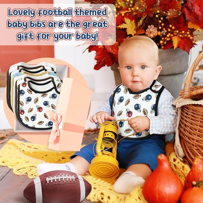 7Pcs Cotton Waterproof Baby Bibs Hook Loop Closure Newborn Bib Keepsake Baby - Image 4