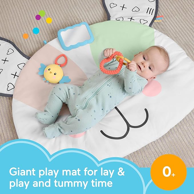 Fisher-Price Baby Tummy Time Toy, Puppy Perfection Giant Play Mat - Image 2