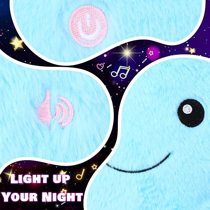 Cuteoy 13“ Musical Blue Star Plush Pillow Glowing Twinkle Night Light Stuffed - Image 4