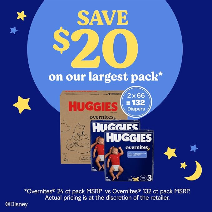 Huggies Overnites Size 3 Overnight Diapers, 66 Ct, Packaging May Vary - Image 4