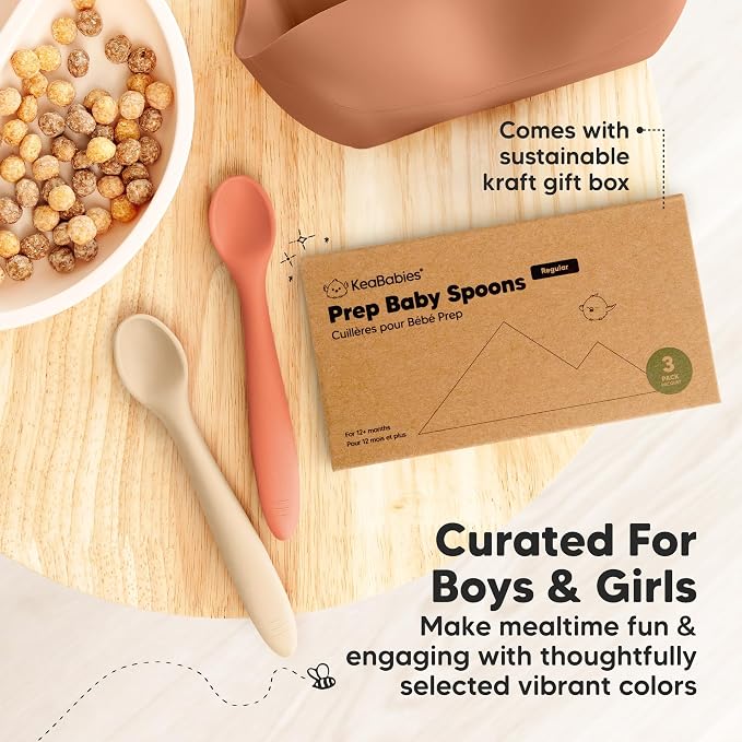 KeaBabies Silicone Baby Spoons, Self Feeding 6-12 months - Image 9