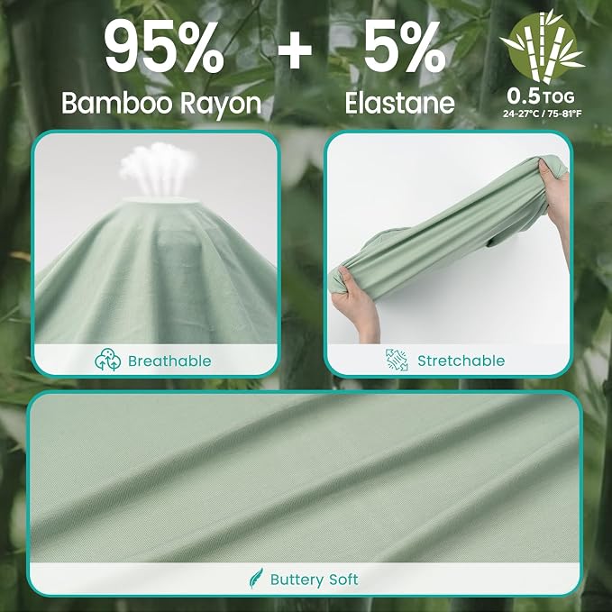 Rayon Made from Bamboo Sleep Sack, 0.5 TOG Wearable Blanket Baby, Lightweight - Image 2