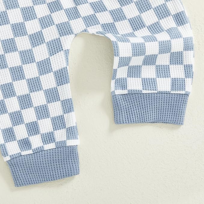 Toddler Baby Boy Fall Clothes Waffle Outfit Long Sleeve Color Blocking - Image 5