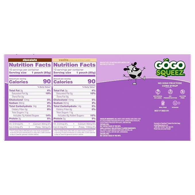 GoGo squeeZ PuddingZ Variety Pack, On-the-Go Chocolate and Vanilla Pudding - Image 3