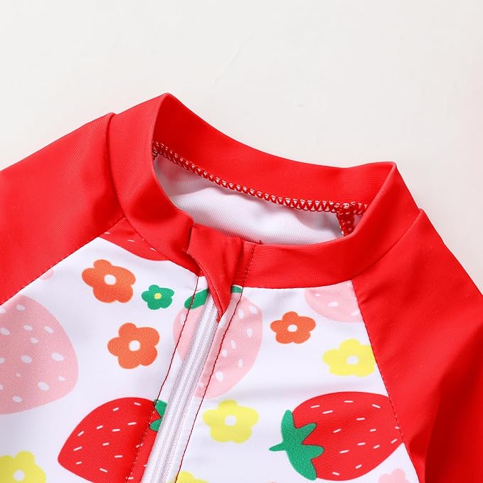 Infant Baby Girl Swimsuit One-Piece Long Sleeve Rash Guard - Image 5
