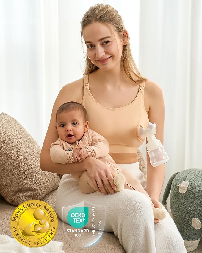 Momcozy Hands Free Pumping Bra, Adjustable Breast-Pumps Holding and Nursing Bra - Image 6