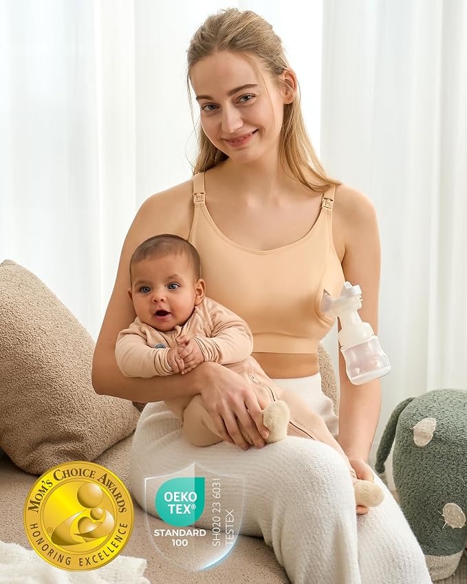 Momcozy Hands Free Pumping Bra, Adjustable Breast-Pumps Holding and Nursing Bra - Image 6