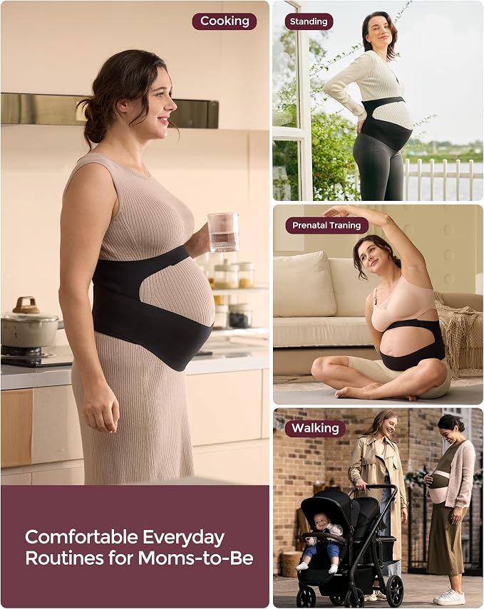 Momcozy Pregnancy Belly Band, CozySupport Ergonest Maternity Belly Band - Image 8