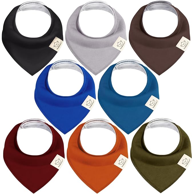 8-Pack Organic Baby Bandana Bibs by KeaBabies