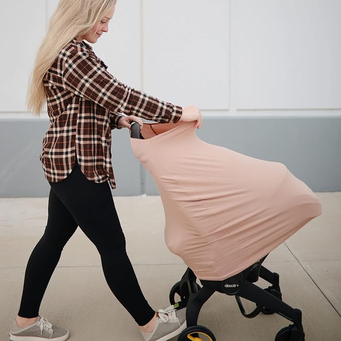 mushie Baby Car Seat Canopy Cover | Breathable & Stretchy Multi Use Cover - Image 4